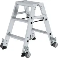 MUNK Günzburger Steigtechnik Scaletta accessibile da entrambi i lati con rotelle 2x3 gradini