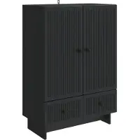 vidaXL Credenza nera 66 x 34,5 x 95 cm in materiale derivato dal legno