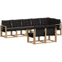 vidaXL Set da salotto da esterno, 8 pezzi, bianco e nero