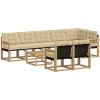 vidaXL Set da salotto da esterno , 9 pezzi, bianco e beige