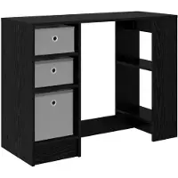 vidaXL Scrivania nera con finitura effetto legno noce, 100 x 40 x 75 cm