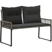 vidaXL Banco da esterno per 2 persone, set di 4, 110 x 59 x 82 cm, rattan sintetico