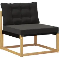 vidaXL Set divani da esterno , 7 pezzi, bianco e nero, 79 x 79 x 37 cm