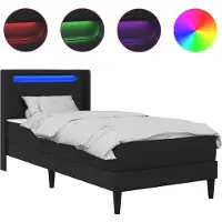 vidaXL Struttura letto con materasso nero 90 x 200 cm in Pelle finta
