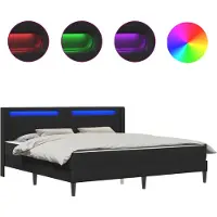vidaXL Struttura letto con materasso nero 200 x 200 cm in Pelle finta