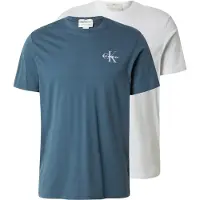 Calvin Klein Ss 30s Classic Micro Monogram Tee Bright White/dark Slate Taglia: L | Magliette basic Outlet | Uomo | Bianco