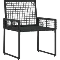 vidaXL Set di mobili da giardino , 4 pezzi, nero e turchese