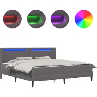 vidaXL Struttura letto con materasso grigio 180 x 200 cm in Pelle finta