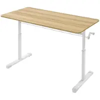 StarTech.com Scrivania regolabile in altezza manualmente - Scrivania con manovella per l'ufficio - Piano da 120x60 cm - Altezza 65–90 cm - Portata 100 kg - Colore kaki scuro