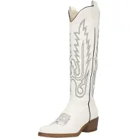 Salinyang Stivale da cowboy bianco