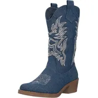 Salinyang Stivale da cowboy blu scuro