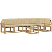 vidaXL Set da salotto da esterno , 7 pezzi, bianco e beige