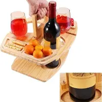 Markenlos Tavolo da picnic in legno da esterno con portabicchieri, ideale per campeggio, spiaggia e parco