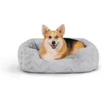 OEM Cuccia per cani in memory foam - Rettangolare, lavabile, grigia, M, 76 x 51 cm
