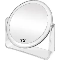 OEM Specchio da trucco con lente d'ingrandimento a doppia faccia da 7 pollici, con ingrandimento 1X/7X e rotazione a 360°