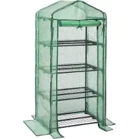 OEM Piccola serra da terrazzo, stabile e salvaspazio, con 4 ripiani e telo in PE a rete - 69 x 49 x 158 cm - Ideale per il balcone - Struttura da giardino ecologica e resistente