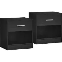 OEM Set di tavolini Rootz in truciolato - Nero classico - Comodini - Comodino - 5,7 kg - 28 cm x 39 cm x 41 cm - Portata del cassetto 5 kg - Portata totale 75 kg