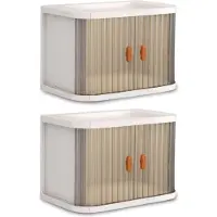OEM Set di contenitori metallici pieghevoli, 2 pezzi, 26,8 x 16,3 x 18,2 cm, 15,8 L