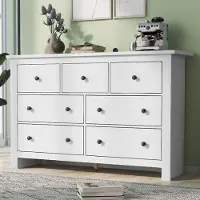 MODFU credenza a cassettiera con 3 ante e 3 cassetti, mobile laterale per soggiorno, camera da letto, camera dei bambini, camera dei giovani e ufficio, mobile buffet, bianco