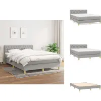 vidaXL Letto a molle con materasso grigio chiaro 140x190 cm in tessuto - Letti & strutture letto