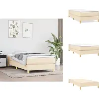 vidaXL Letto a molle con materasso crema 90x190 cm in tessuto - Letti & strutture letto