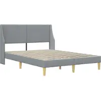 vidaXL Struttura letto con materasso Grigio chiaro 140 x 200 cm Poliestere