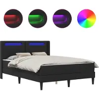 vidaXL Struttura letto con materasso nero 160 x 200 cm in Pelle finta