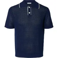 Selected Camicia Polo In Maglia Uomini Blu M