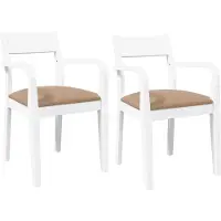 vidaXL Sedie da pranzo con cuscino 2 pz. Legno massiccio bianco in legno di gomma