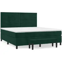 vidaXL Letto a molle con materasso verde scuro 160x200 cm in velluto
