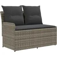 vidaXL Divano da giardino con braccioli e tavolino ribaltabile, 2 pezzi, rattan PE