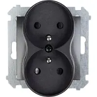 Kontakt-Simon Simon 54 Presa doppia c/u 16A IP20 con copri guida antracite DGZ2MZ.01/48