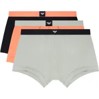 Emporio Armani per uomo. EM002205_AF20673 Set di 3 boxer inferiori: nero, grigio, arancione (XL), Homewear, Cotone