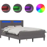 vidaXL Struttura letto con materasso grigio 140 x 200 cm in Pelle finta