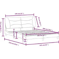 vidaXL Giroletto con testiera in tessuto grigio scuro 160x200 cm
