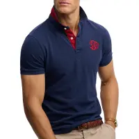 Superdry per uomo. M1110465A Polo Pique Monogram blu marino (L), Casual, Cotone, Manica corta, Navy
