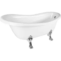 Polysan Vasca da bagno freestanding RETRO 157x76,5x73 cm, bianca, piedini cromati