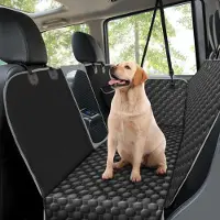 OEM Copri sedile per auto per cani con finestra in rete, alette laterali e protezione impermeabile antiscivolo - Nero