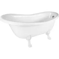 Hak Vasca da bagno freestanding RETRO 157x76,5x73 cm, bianca, piedini bianchi