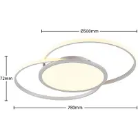 LUCANDE Plafoniera LED Senne, CCT, argento, metallo