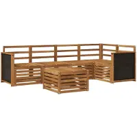 vidaXL Set da salotto da esterno , 5 pezzi, in legno massello di acacia naturale