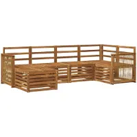 vidaXL Set da salotto da esterno , 5 pezzi, in legno massello di acacia naturale