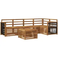 vidaXL Set da salotto da esterno , 5 pezzi, in legno massello di acacia naturale