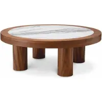 Casa Padrino Tavolino marrone / bianco-lilla Ø 100 cm - Mobili per soggiorno