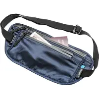Cocoon Secret Waist Wallet / Silk Custodie per oggetti di valore (30 x 14 cm, blu)