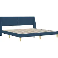 vidaXL Struttura letto con materasso blu 180 x 200 cm in poliestere