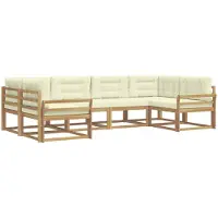 vidaXL Set di divani da esterno, 6 pezzi, bianco e crema