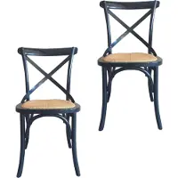 Signature - Lotto di 2 sedie in legno massiccio e paglia di Vienna L61 cm - BISTROT