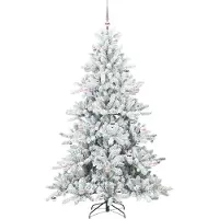 vidaXL Albero di Natale artificiale pieghevole bianco 210 cm PVC e acciaio