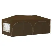 vidaXL Tenda da festa pieghevole 575 x 288 x 245 cm, tessuto Oxford color taupe